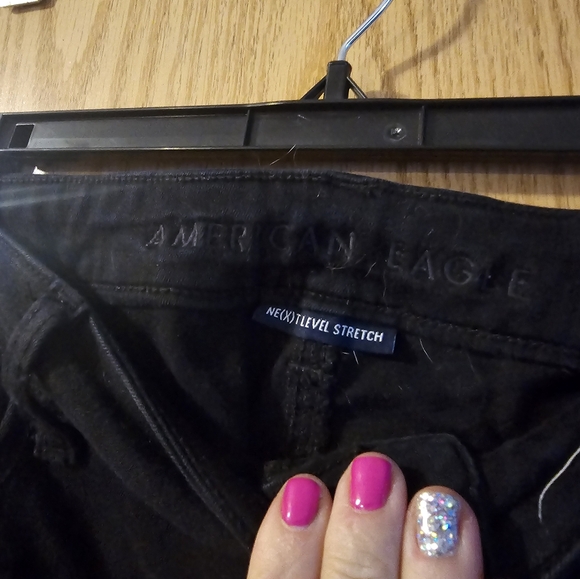 American Eagle black Jean jeggings 14L - Picture 2 of 4